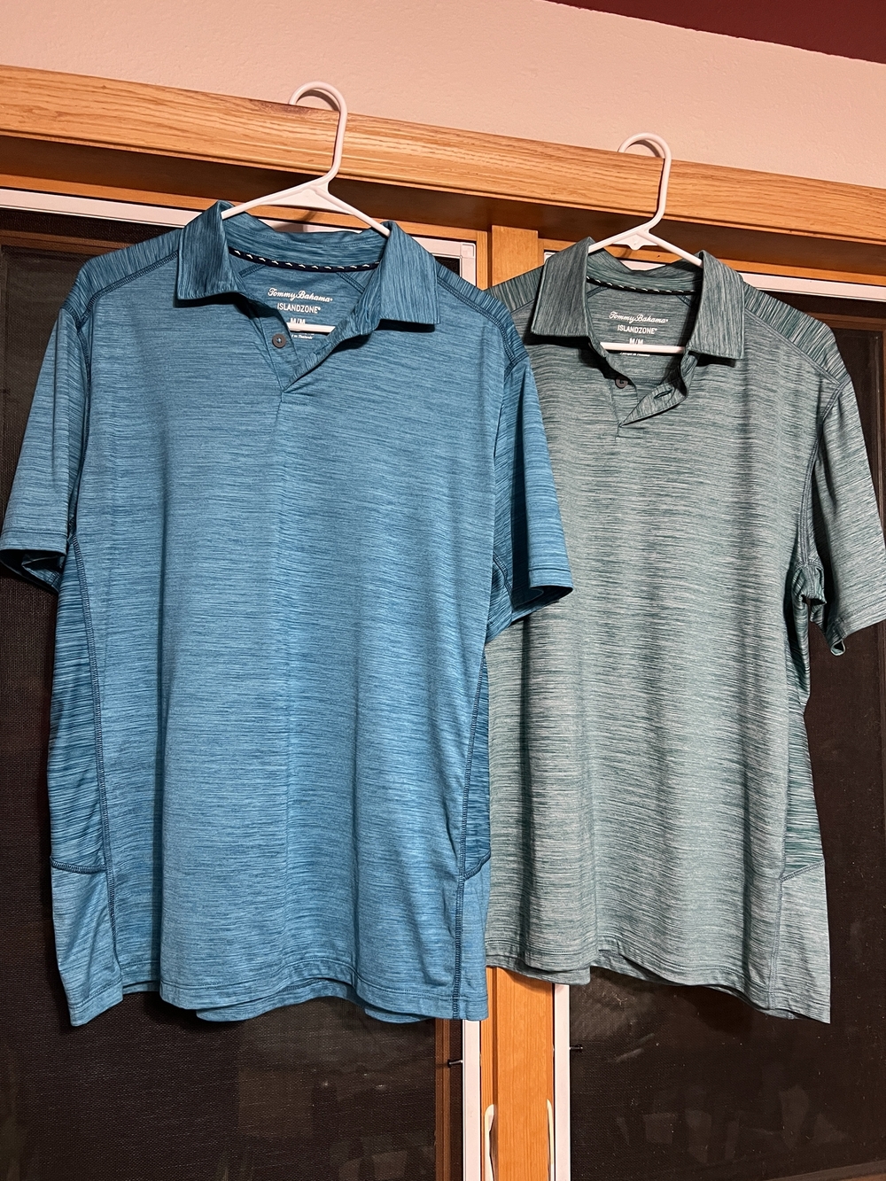 Tommy Bahama Men’s Teal and Seafoam Space-Dye Island Zone Polo Duo